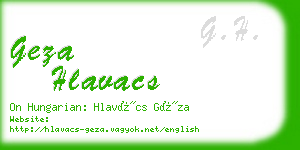 geza hlavacs business card